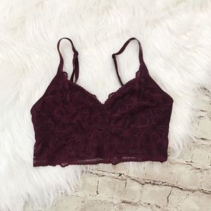 Maroon Lace Bralette